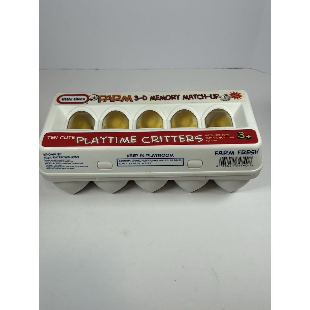 Little Tikes 3D Farm Memory Matchup Egg Crate Complete Set